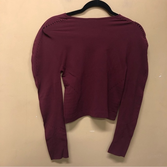 Fabletics Sarah SculptKnit Long-Sleeve Top Maroon Size L - Picture 2 of 7